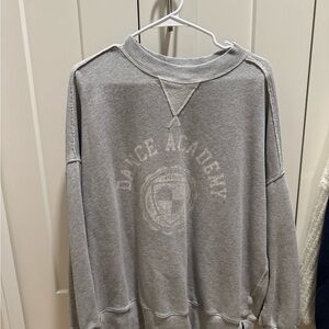 Aerie Light Gray Crewneck Dance Academy Oversized Sweatshirt